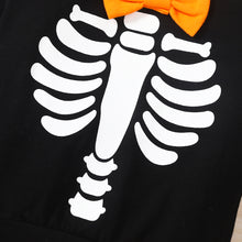 Load image into Gallery viewer, Skeleton Pattern Round Neck Sweatshirt and Bone Pattern Pants Set