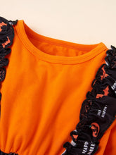 Load image into Gallery viewer, Printed Round Neck Flounce Sleeve Dress