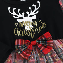 Load image into Gallery viewer, Round Neck Long Sleeve MERRY CHRISMAS Reindeer Graphic Dress
