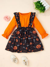 Load image into Gallery viewer, Printed Round Neck Flounce Sleeve Dress