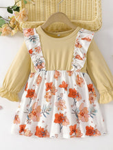 Load image into Gallery viewer, Printed Round Neck Flounce Sleeve Dress
