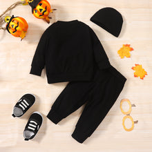 Load image into Gallery viewer, Skeleton Pattern Round Neck Sweatshirt and Bone Pattern Pants Set