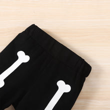 Load image into Gallery viewer, Skeleton Pattern Round Neck Sweatshirt and Bone Pattern Pants Set