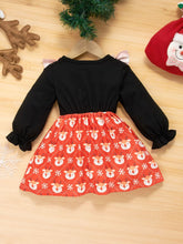 Load image into Gallery viewer, Printed Round Neck Flounce Sleeve Dress