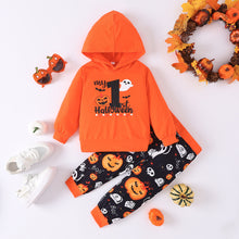Load image into Gallery viewer, BOO Graphic Long Sleeve Hoodie and Printed Pants Set