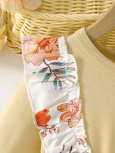 Load image into Gallery viewer, Printed Round Neck Flounce Sleeve Dress