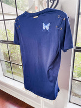 Load image into Gallery viewer, Custom Navy Butterfly Embroidered Top
