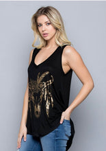 Load image into Gallery viewer, Boho Black Bull Print Top
