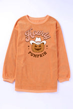 Load image into Gallery viewer, HOWDY Pumpkin Graphic Ribbed Sweatshirt
