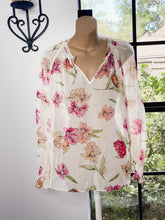 Load image into Gallery viewer, Shimmering Gold and Pink Floral Blouse
