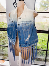 Load image into Gallery viewer, Custom Embroidered Ombre Vest With Fringe Chief

