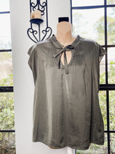 Load image into Gallery viewer, Olive Metallic Blouse

