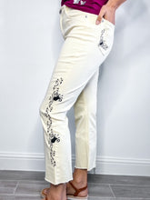 Load image into Gallery viewer, Custom Embroidered Kick-Flare Ankle Jeans
