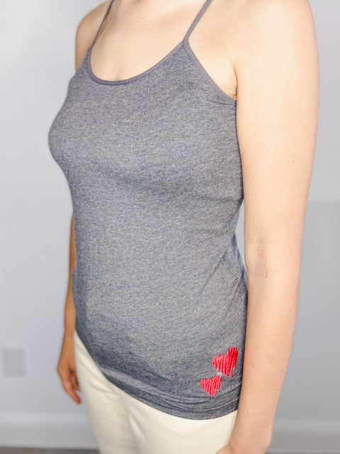 Custom Embroidered Cami in Grey