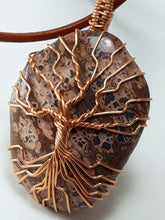 Load image into Gallery viewer, Leopard Skin Agate &quot;Tree of Life&quot; Pendant
