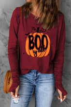 Load image into Gallery viewer, Pumpkin Graphic Thumbhole Sleeve T-Shirt
